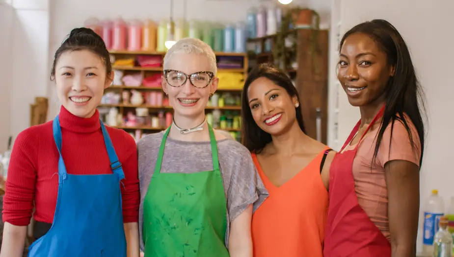 4 women showing color coded personalities