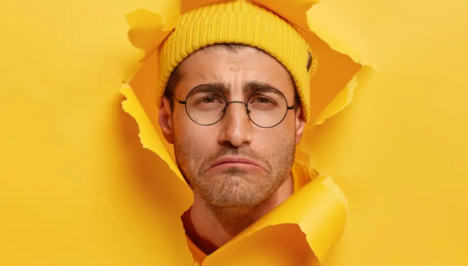 man sad about yellow personality
