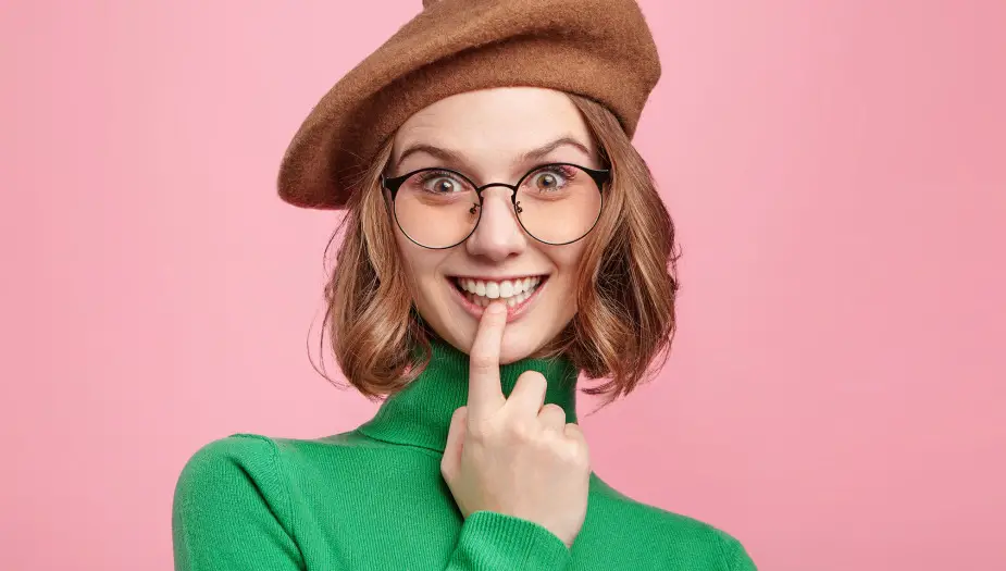 excited woman managing a green personality