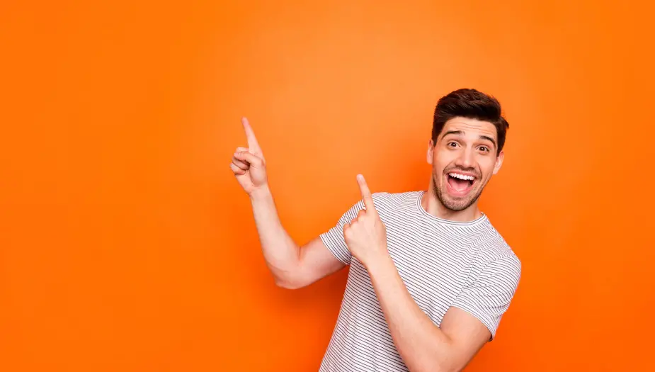 Man Showing Off his Orange Personality