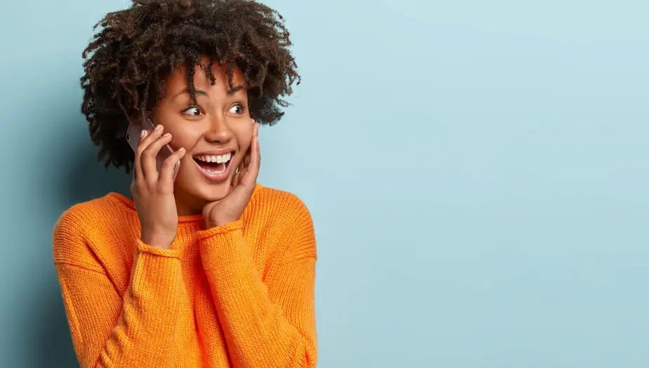 Excited Woman with Orange Personality