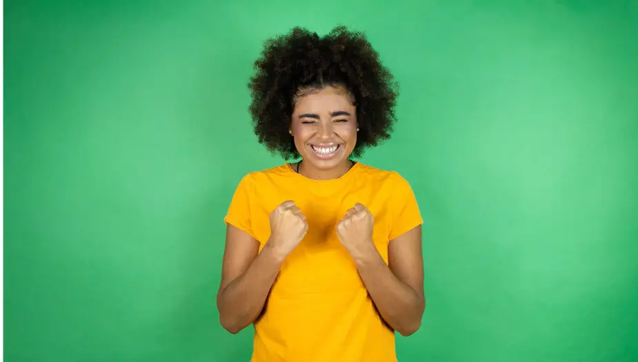 woman showing green emotions